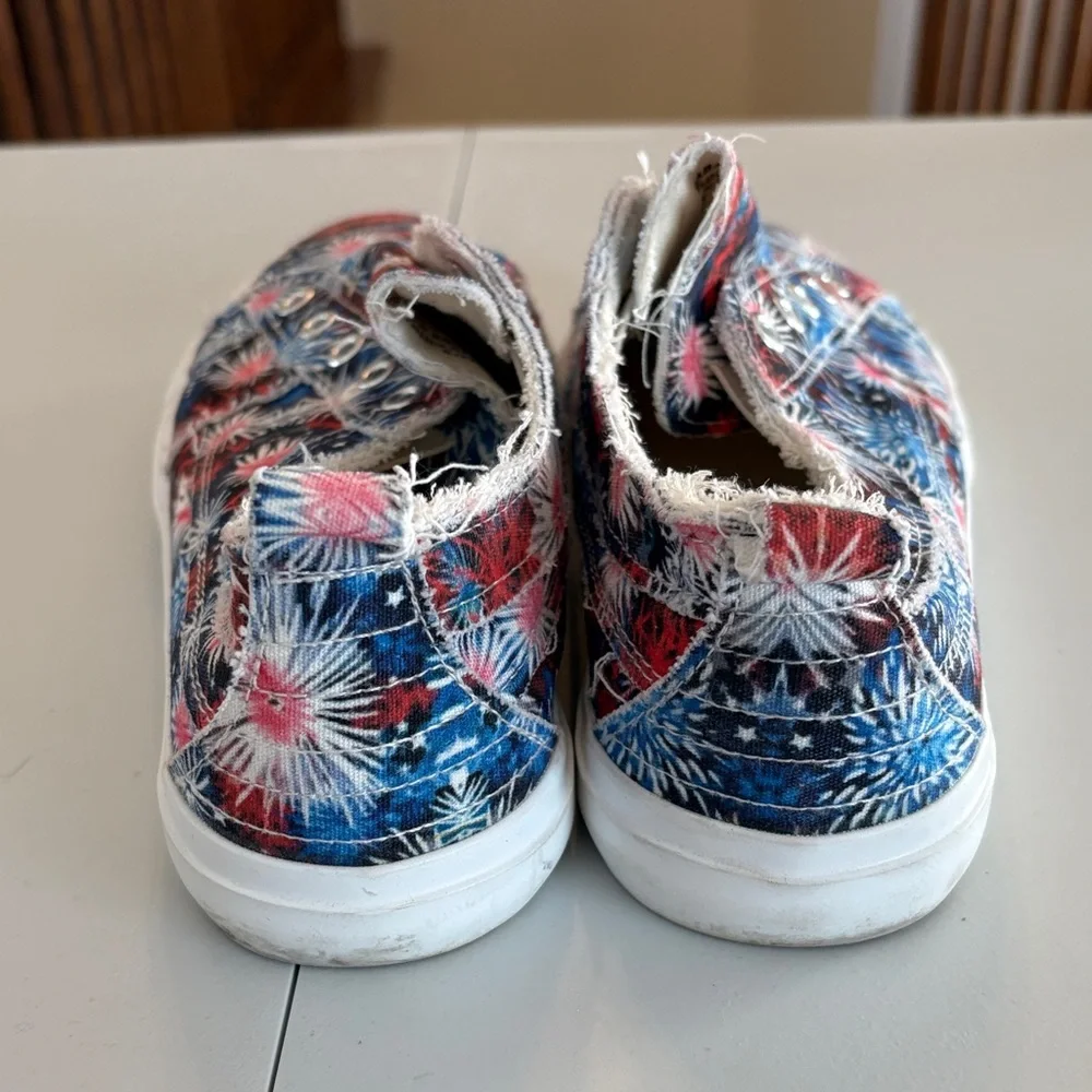 Conkys Women's Red and Blue Tie-Dye Sneakers - Picture 4 of 7